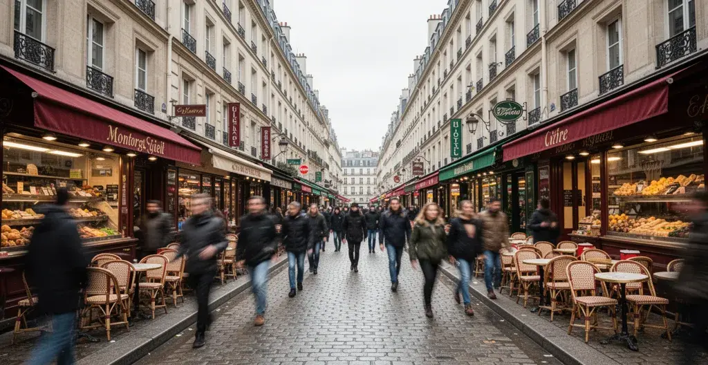 Rue Montorgueil Paris 2e arrondissement commerces estimation quartier